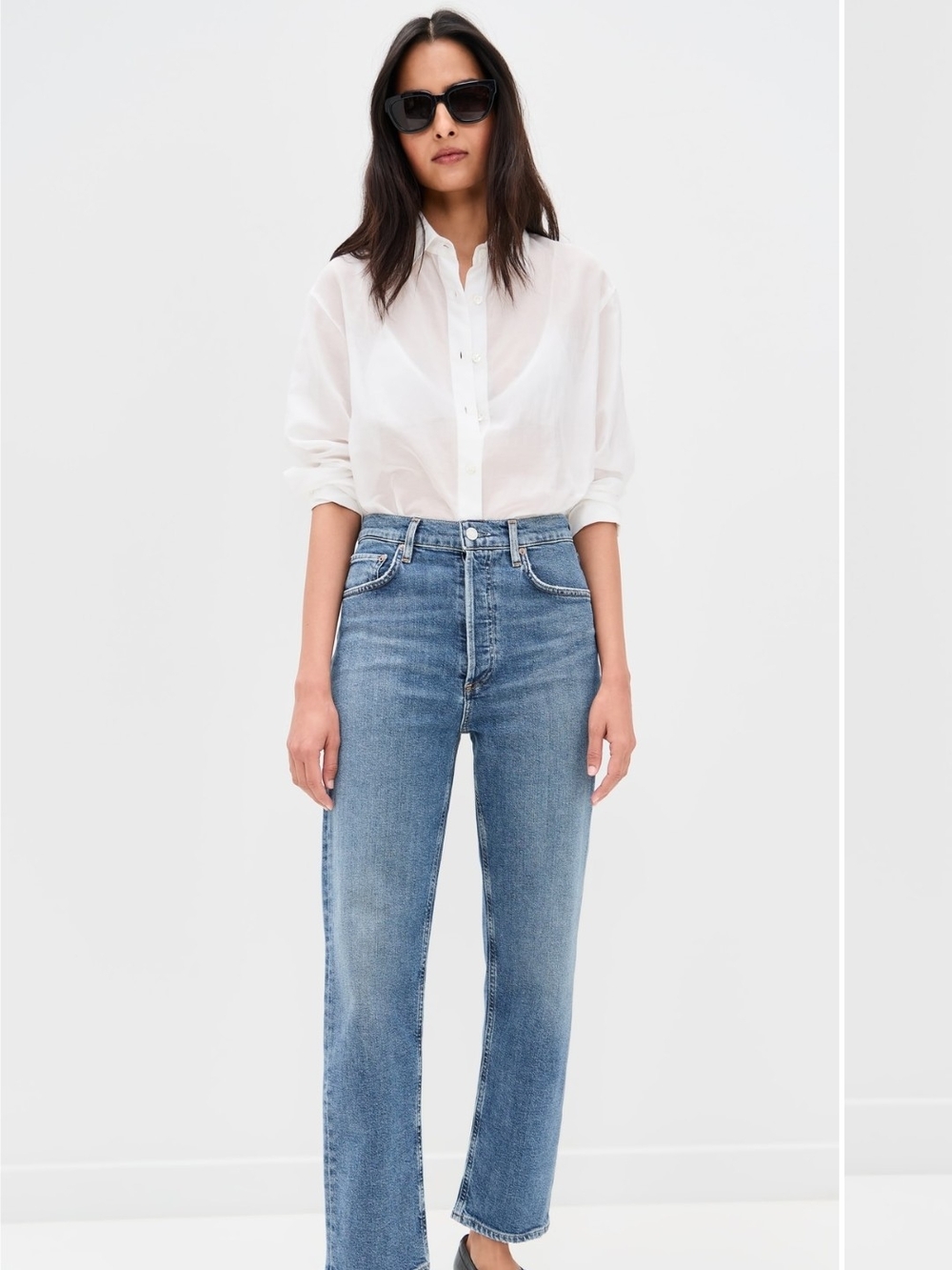 Agolde Women's Straight-Leg 90s Pinch Waist Jeans in Medium Blue Wash